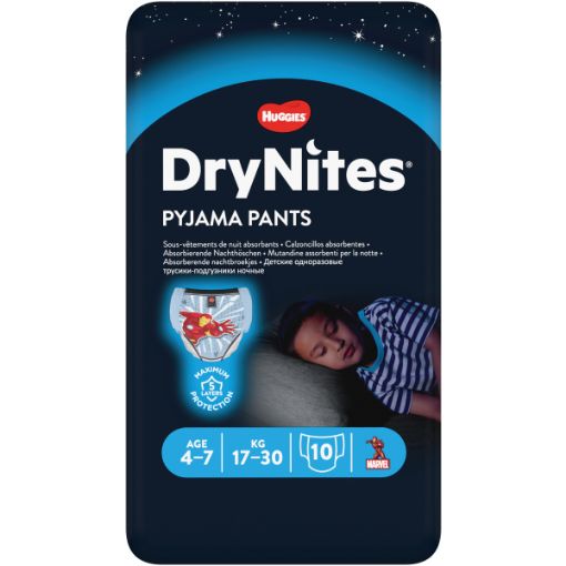DRY NITES DIAPERS PYJAMA PANTS BOYS 4-7YRS