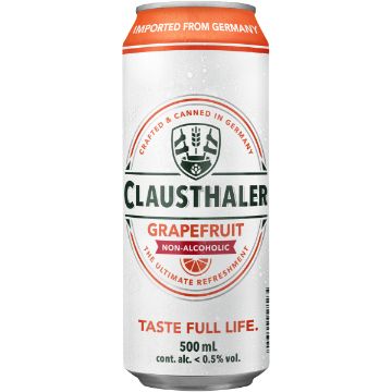 CLAUSTHALER BEER ALC/FR GRAPEFRUIT 500ML