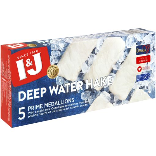 I&J HAKE PRIME MEDALLIONS 450G