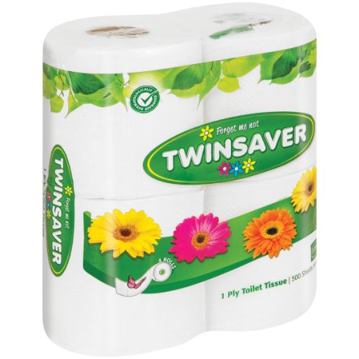 TWINSAVER TOILET ROLLS 1PLY WHITE
