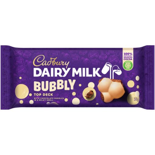 CADBURY D/MILK BUBBLY TOP DECK 150G