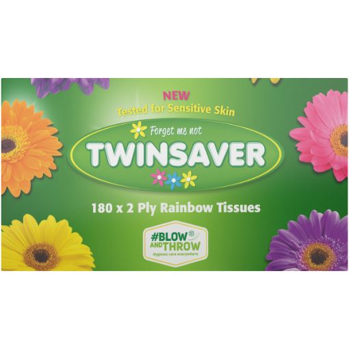 TWINSAVER FACIAL TISSUE RAINBOW
