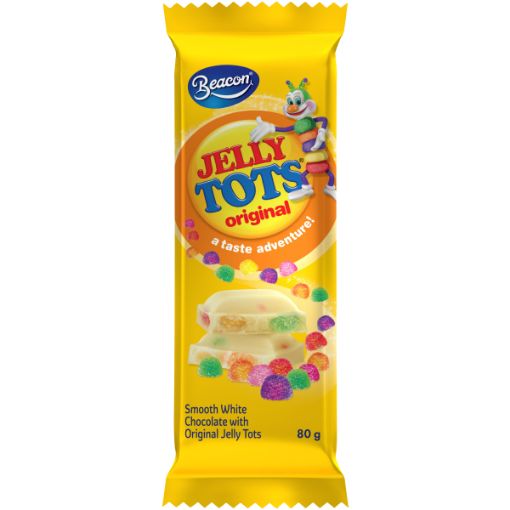 BEACON JELLY TOTS CHOC SLAB WHITE 80G