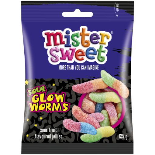 MISTER SWEET SOUR GLOW WORMS 125G