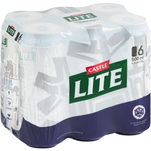 CASTLE LITE CAN 500ML x 6