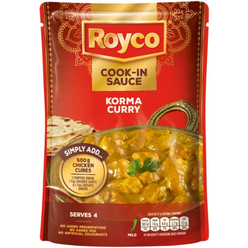ROYCO WET COOK IN SAUCE KORMA CURRY 375G