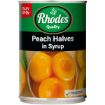 RHODES PEACH HALVES IN SYRUP 410G