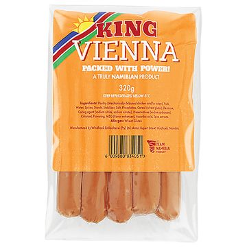 WINDHOEK SCHLACH KING MEAT VIENNA 320G