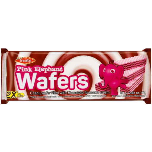 TASTY TREATS PINK ELEPHANT CHOC WFRS  1 x 80G