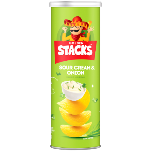GOLDEN STACKS  SOUR CREAM & ONION  1 x 95G