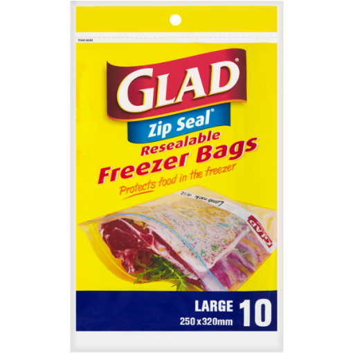 GLAD FREEZER ZIPPER LARGE  1 x 10`S